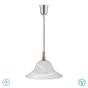 Φωτιστικό Κρεμαστό Επεκτεινόμενο Μονόφωτο Ø38,5xH 70-130cm 1xΕ27 Nickel Mat -Γυαλί Αλάβαστρος Lighting Viola 301700107