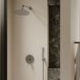 Orabella Preciosa Gun metal light - Shower set εντοιχισμού με Μπαταρία λουτρού, εντοιχισμού 2 σημείων, κεφαλή Φ250  με βραχίονα και τηλέφωνο ντουζ με σπιράλ και επιτοίχειο στήριγμα 10395