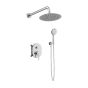 Orabella Marea - Shower set εντοιχισμού με Μπαταρία λουτρού, εντοιχισμού 2 σημείων, κεφαλή Φ250 με βραχίονα και τηλέφωνο ντουζ με σπιράλ και επιτοίχειο στήριγμα Χρωμέ 10405