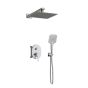 Orabella Marea - Shower set εντοιχισμού με Μπαταρία λουτρού, εντοιχισμού 2 σημείων, κεφαλή 250x250 με βραχίονα και τηλέφωνο ντουζ με σπιράλ και επιτοίχειο στήριγμα Χρωμέ 10406