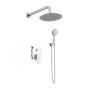 Orabella Oval - Shower set εντοιχισμού με Μπαταρία λουτρού, εντοιχισμού 2 σημείων, κεφαλή Φ250 με βραχίονα και τηλέφωνο ντουζ με σπιράλ και επιτοίχειο στήριγμα Χρωμέ 10459