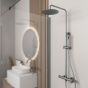 Orabella Oval Gun metal light - Στήλη ντουζ με στρόγγυλη κεφαλή Φ250 10485