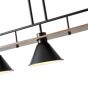 ΦΩΤΙΣΤΙΚΟ ΚΡΕΜΑΣΤΟ ΞΥΛO-ΜΕΤΑΛΛO 3ΦΩΤΟ 3XΕ27 Max 15W 780X180X865mm ΜΑΥΡΟ ARTE ILLUMINA CONO Eurolamp 144-30110