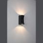 ΑΠΛΙΚΑ ΤΟΙΧΟΥ ΑΛΟΥΜΙΝΙΟΥ UP -DOWN 6W 444Lm 3000K 142x80x65mm IP54 ΜΑΥΡΗ ARTE ILLUMINA Eurolamp 145-20274