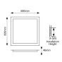 ΦΩΤΙΣΤΙΚΟ BACKLIT UGR19 60X60 27-34-40-48W 4000Κ 220-240V ΛΕΥΚΟ Eurolamp 145-56231