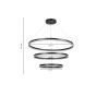 InLight Κρεμαστό φωτιστικό LED 100W 3CCT by switch on base D:60cm 6095-A-Black