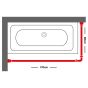 170x80 Ø 28 mm white βραχίονας μπάνιου γωνιακός Sealskin 276669010