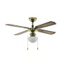 Ανεμιστήρας Οροφής Ø106,6x40,4cm Φωτισμό 1xE27 50W AC 220-240V,50Hz 3 Ταχύτητες Μπρονζέ-Ξύλο Eglo Tiggano 35039