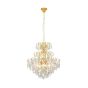 Φωτιστικό Κρεμαστό Ø57,5xΗ121cm Πεντάφωτο 5xΕ14 Ορείχαλκος -Διάφανα Κρύσταλλα Eglo Fenoullet 1 39605