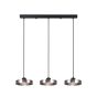 Κρεμαστό φωτιστικό LED απο μαύρο μέταλλο και φιμέ γυαλί, 70x200cm, 3CCT Θερμό- Φυσικό- Ψυχρό Φως, Φωτεινότητα 3960LMκαι 3x12W 4075-3R-Black/Smoky