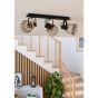 Φωτιστικό Ράγα Σποτ Τρίφωτη  L670xH240mm  3xE27 Μαύρο Ράταν Eglo Anwick 1 43326
