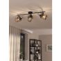 Φωτιστικό Σποτ Τρίφωτο L830xΗ210mm 3xE27 Μαύρο-Ορείχαλκος Eglo Dellow 43533