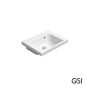 Νιπτήρας Πορσελάνης Norm 50x40 Χωρίς Οπή Μπαταρίας (1 προχαραγμένη) GSI White 8630-300