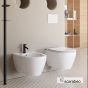 Λεκάνη Κρεμαστή MOON/50,5 Clean-Flush με κάλυμμα Slim Soft Close, Scarabeo White 552000SC-300