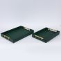 S/2 ΔΙΣΚΟI PU ΣΚΟΥΡΟΙ ΠΡΑΣΙΝΟΙ 40x30x5cm / 34x24x4.5cm Eurolamp 752-16105