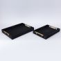 S/2 ΔΙΣΚΟI PU ΜΑΥΡΟΙ 40x30x5cm / 34x24x4.5cm Eurolamp 752-16106