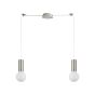 SE21-NM-4-NM2-SH2 ADEPT TUBE Nickel Matt Pendant Grey Fabric Shade+ HOMELIGHTING 77-8424