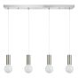 SE21-NM-4-4NM-SH2 ADEPT TUBE Nickel Matt Pendant Grey Fabric Shade+ HOMELIGHTING 77-8427