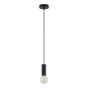 SE21-BL-4-SH2 ADEPT TUBE Black Pendant Grey Fabric Shade+ HOMELIGHTING 77-8512