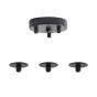 SE21-BL-4-BL3-SH2 ADEPT TUBE Black Pendant Grey Fabric Shade+ HOMELIGHTING 77-8514