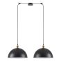 SE21-BR-10-BL2-MS40 MAGNUM Bronze Metal Pendant Black Shade with Black Fabric Cable+ HOMELIGHTING 77-8698