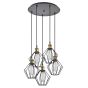 SE21-BR-10-5BL-GR1 MAGNUM Bronze Metal Pendant Black Metal Grid with Black Fabric Cable+ HOMELIGHTING 77-8708