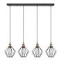 SE21-BR-10-4BL-GR1 MAGNUM Bronze Metal Pendant Black Metal Grid with Black Fabric Cable+ HOMELIGHTING 77-8709