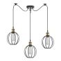 SE21-BR-10-BL3-GR2 MAGNUM Bronze Metal Pendant Black Metal Grid with Black Fabric Cable+ HOMELIGHTING 77-8712
