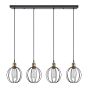 SE21-BR-10-4BL-GR2 MAGNUM Bronze Metal Pendant Black Metal Grid with Black Fabric Cable+ HOMELIGHTING 77-8716