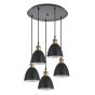 SE21-BR-10-5BL-MS2 MAGNUM BRONZE Black Metal Shade Pendant+ HOMELIGHTING 77-8772