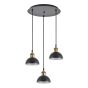 SE21-BR-10-3BL-MS3 MAGNUM BRONZE Black Metal Shade Pendant+ HOMELIGHTING 77-8778