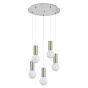 SE21-NM-4-5BL-MS123 ADEPT FLEX Nickel Matt Pendant Black Metal Shade+ HOMELIGHTING 77-8926