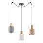 SE21-GM-4-BL3-SH12 ADEPT FLEX Gold Matt Pendant White, Grey, Brown Fabric Shade+ HOMELIGHTING 77-8949