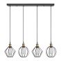 SE21-BR-10-4BL-GR12 MAGNUM FLEX Bronze Metal Pendant Black Metal Grid+ HOMELIGHTING 77-8967