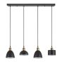 SE21-BR-10-4BL-MS123 MAGNUM FLEX Bronze Metal Pendant Black Metal Shade+ HOMELIGHTING 77-8972