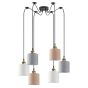 SE21-BR-10-6BL-SH123 MAGNUM FLEX White, Grey, Brown Shade Pendant+ HOMELIGHTING 77-9031