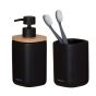 Mind black set δοχείο κρεμοσάπουνου 200 ml & ποτήρι οδοντόβουρτσας Sealskin 800062
