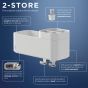 Tiger 2-Store Επιτοίχιο Ράφι με Θήκες και Κρεμάστρες 25 cm White 800375 800375