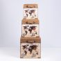 S/3 ΜΠΑΟΥΛΑ PU ΧΑΡΤΗΣ ΚΑΦΕ - ΜΠΕΖ 40x40x40cm / 34x34x34cm / 28x28x28cm Eurolamp 810-00273
