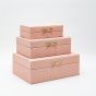 S/3 ΔΙΑΚΟΣΜΗΤΙΚΑ ΚΟΥΤΙΑ ΞΥΛΙΝΑ ΡΟΖ 26x18x9.5cm/ 22x14x7.5cm/ 18x10x5.5cm Eurolamp 819-00322