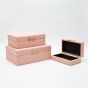 S/3 ΔΙΑΚΟΣΜΗΤΙΚΑ ΚΟΥΤΙΑ ΞΥΛΙΝΑ ΡΟΖ 26x18x9.5cm/ 22x14x7.5cm/ 18x10x5.5cm Eurolamp 819-00322