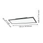 Φωτιστικό Οροφής Πάνελ L1200xB300xH50 mm Led Tunable Remote-App 33,5w 4150lm Μαύρο Eglo Salobrena-Z 900053