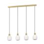 Φωτιστικό Κρεμαστό σε Ράγα L970xB145xH1100mm 4xE27 Μέταλλο -Γυαλί Οπαλίνα Eglo Manzanares 900306