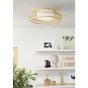 Πλαφονιέρα Οροφής Ξύλο-Ύφασμα 46xH16cm Led 2700-6500K 2600lm Τηλεχειριστήριο Eglo Yuku-Z 900841