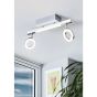 Ράγα Σποτ Δίφωτη Ασημί 390xH8,5cm Led 3000K 440lm Eglo Cardillio 96179