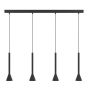 Eglo Cortaderas Μοντέρνο Κρεμαστό Φωτιστικό Πολύφωτο Ράγα για 4 Λαμπτήρες GU10 σε Μαύρο Χρώμα 97605