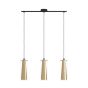Κρεμαστό Φωτιστικό Τρίφωτη Ράγα 82xH110cm 3xE27 Μαύρο-Χρυσαφί-Γυαλί Eglo Pinto Gold 97652