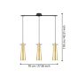 Κρεμαστό Φωτιστικό Τρίφωτη Ράγα 82xH110cm 3xE27 Μαύρο-Χρυσαφί-Γυαλί Eglo Pinto Gold 97652