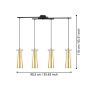 Κρεμαστό Φωτιστικό Τετράφωτο 90,52xH110cm 4xE27 Μαύρο-Χρυσαφί-Γυαλί Eglo Pinto Gold 97653