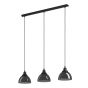 Eglo Beleser Μοντέρνο Κρεμαστό Φωτιστικό Τρίφωτο Ράγα με Ντουί E27 σε Μαύρο Χρώμα 98384